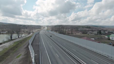 highway landscape with barrier and road network