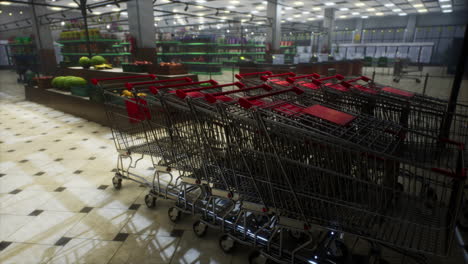 empty closed supermarket due covid-19 coronavirus epidemic