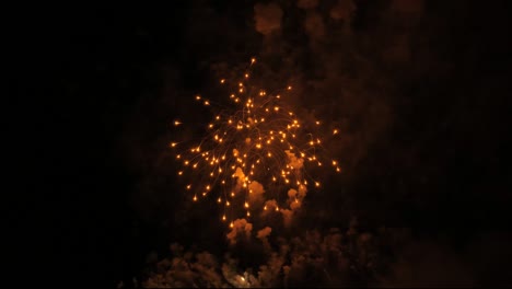 slow motion red fireworks show