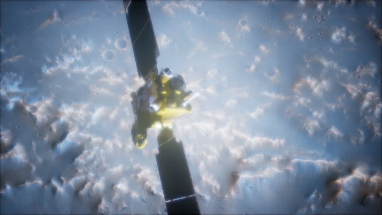 topógrafo global en órbita alrededor del planeta marte