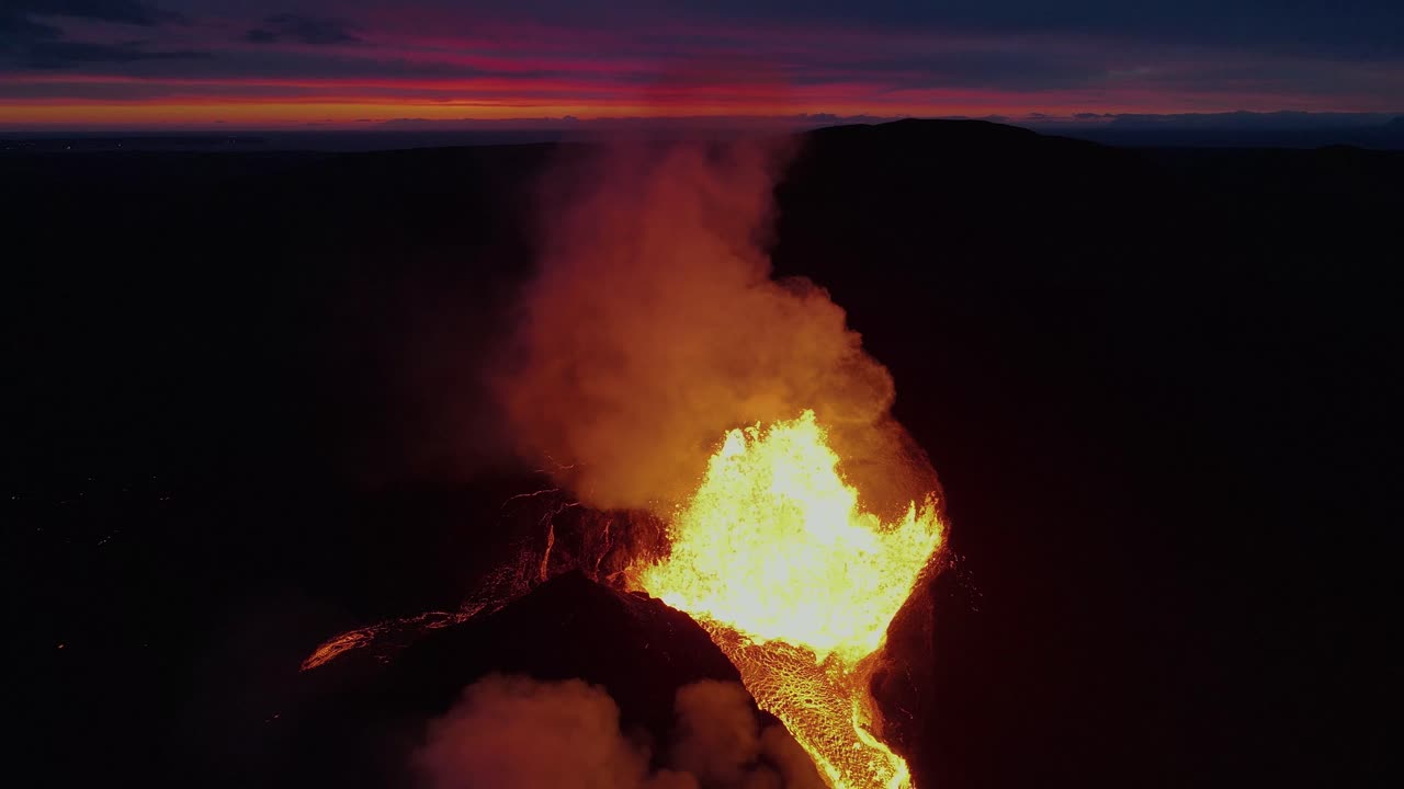 Iceland Fagradalsfjall Volcano Eruption Aerial Drone