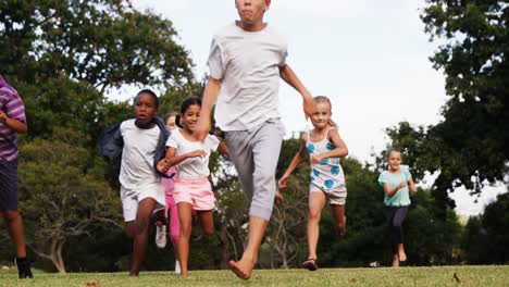 group of children playing in park