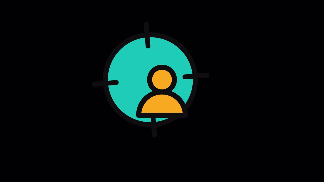 Animated User Target Icon on Black Background