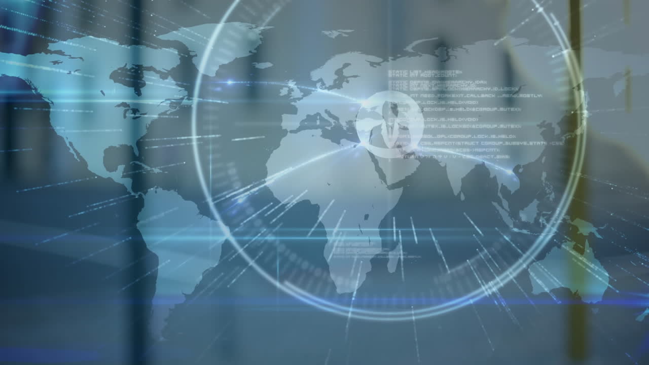 анимация сети соединений по карте мира