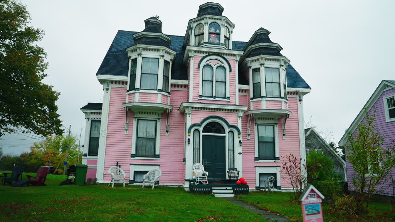 Panoramic view of a locan wooden house in Lunenburg, Nova Scotia, Canada
