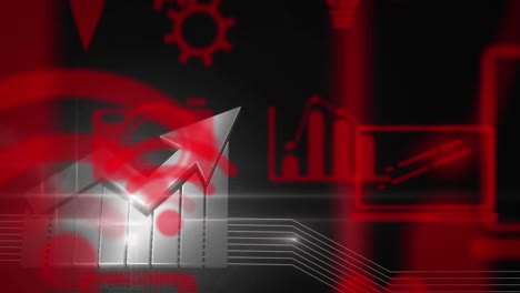 animación de redes rojas en fondo oscuro