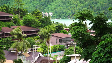 static shot of neighborhood in ko phi phi islands, thailand