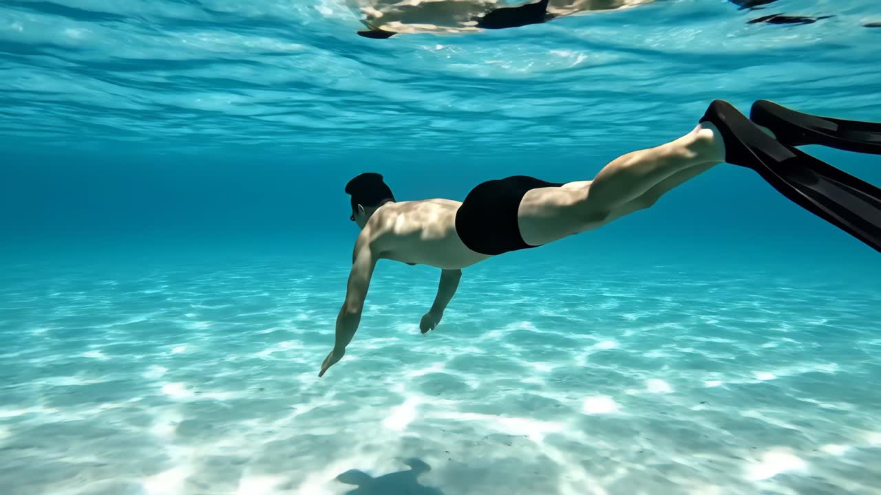 Man snorkeling underwater