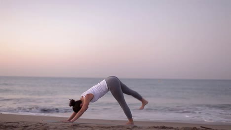 lady doing yoga stretches 08