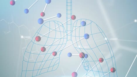 디지털 폐 위에 있는 dna 가닥의 애니메이션