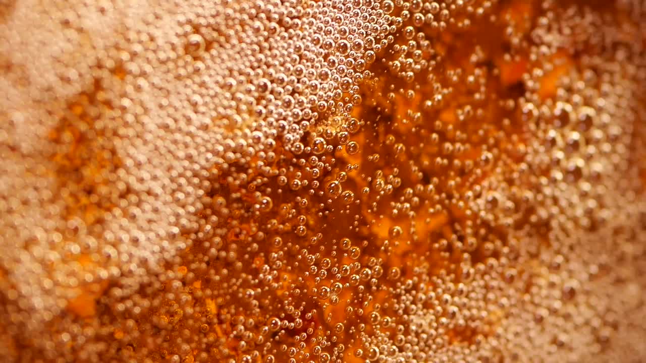Closeup of Bubbles in Soda