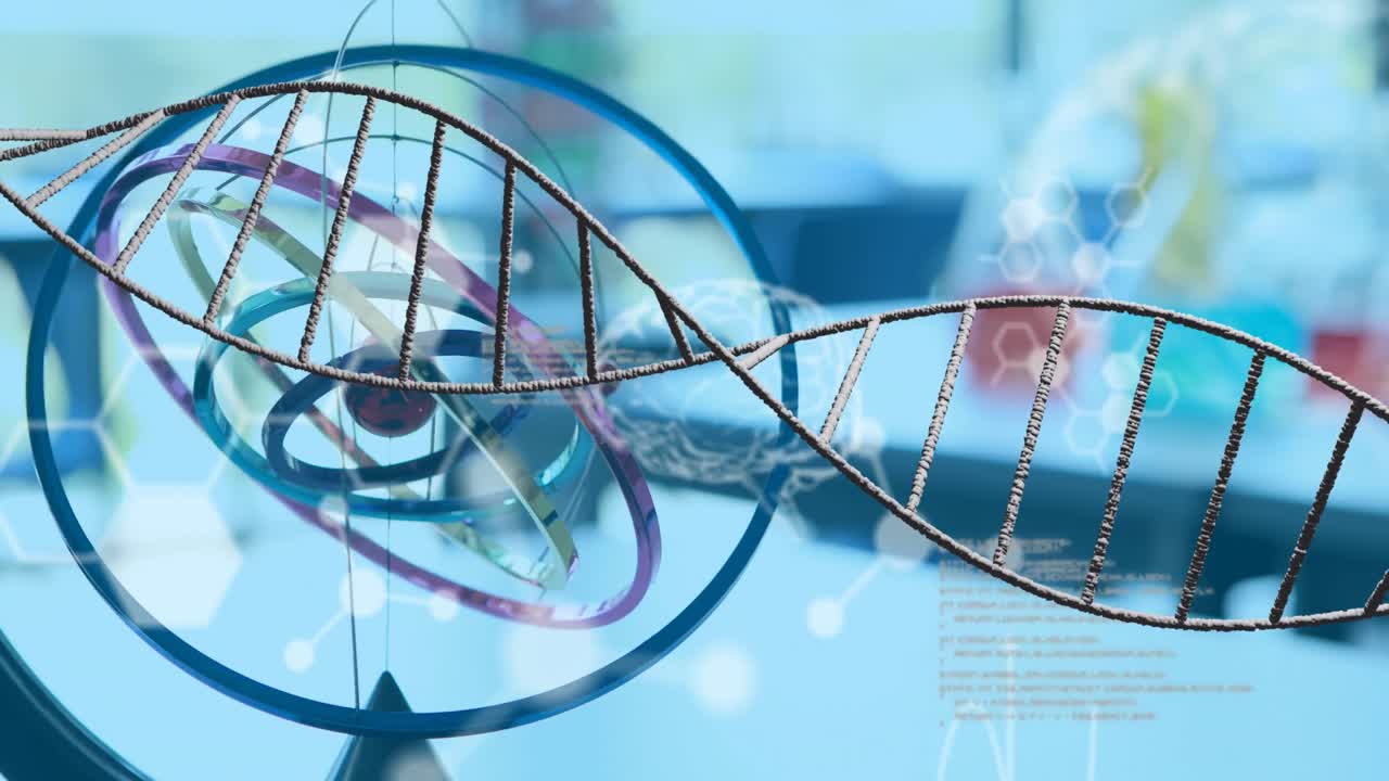 실험실에서 dna 스트랜드의 애니메이션