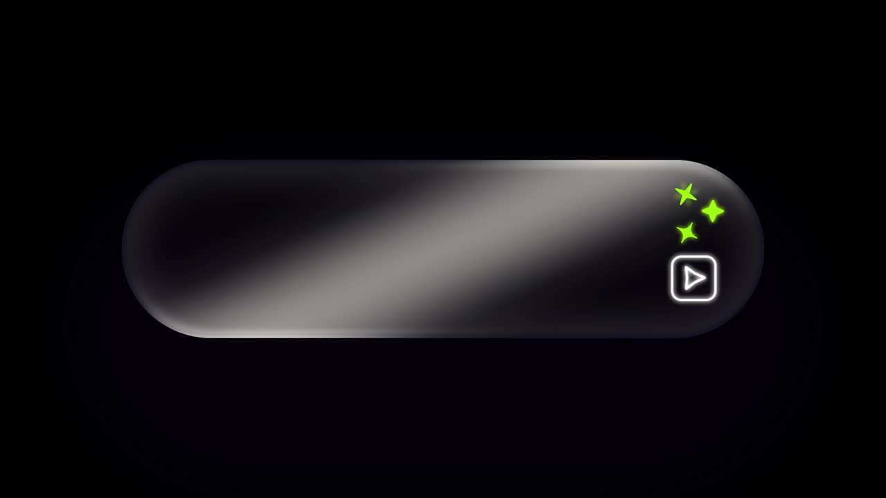 Abstract Animated Capsule with Play Button and Glowing Stars