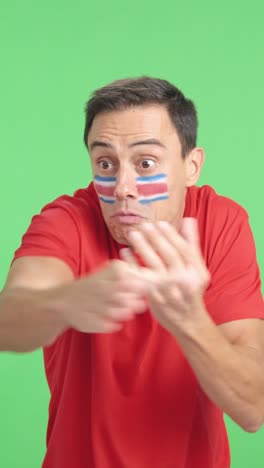 Man Cheering for Costa Rica, angry with the decision of referee