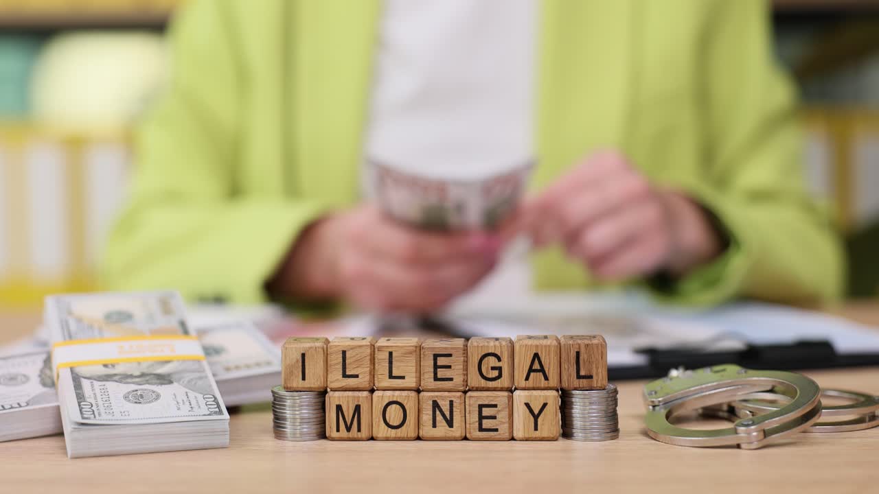 Illegal Money and Handcuffs