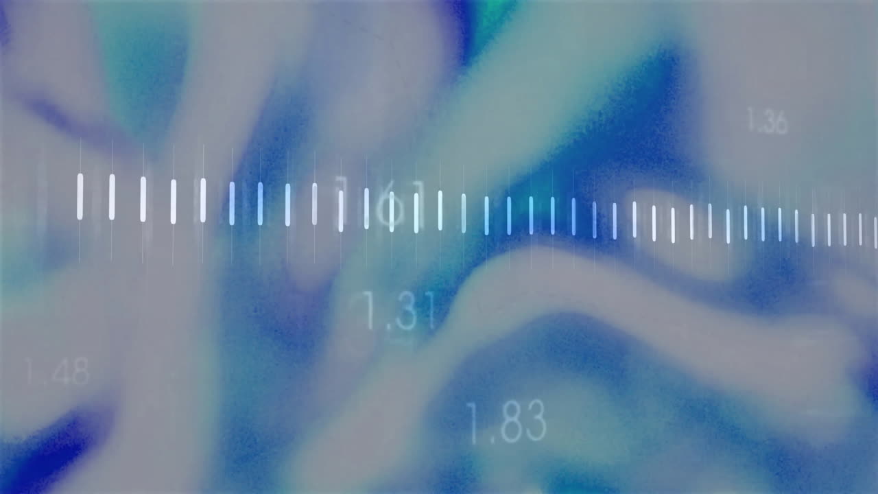 Blue background with animation of measurement scale and numbers in school design