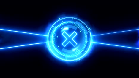animación de bucle de juego deportivo futurista. contra fondo de lucha. pantalla digital de neón de radar. marca de objetivo x. elemento de interfaz de control de juego. competición deportiva de lucha de batalla.