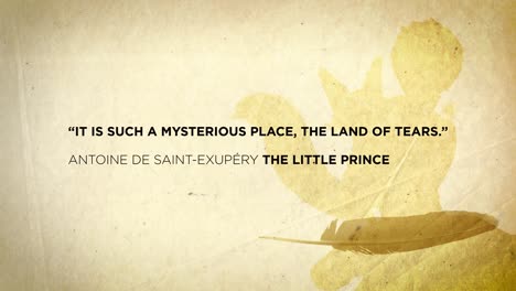 animated quote from antoine de saint-exupéry the little prince
“it is such a mysterious place, the land of tears