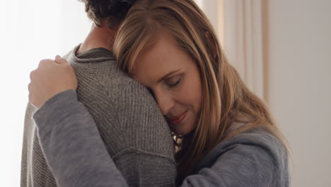 happy couple having romantic together at home celebrating relationship anniversary enjoying slow dance 4k footage