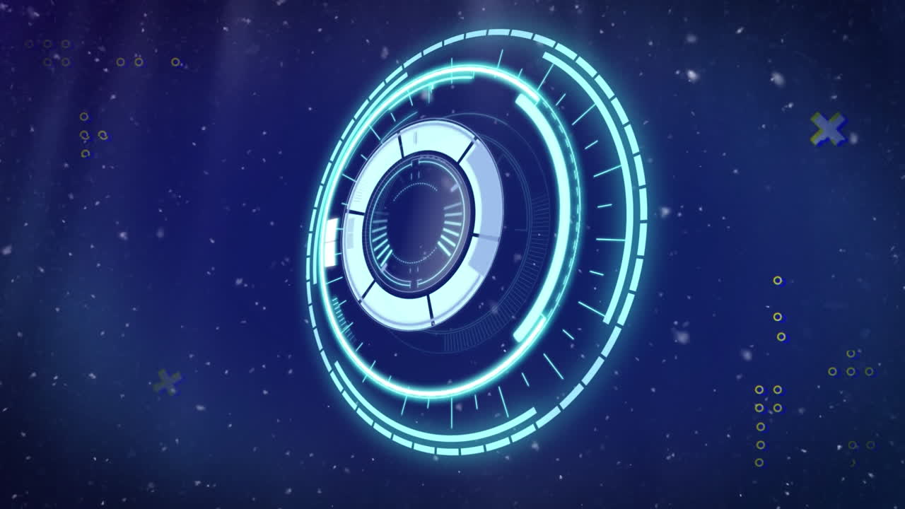 animación de formas en movimiento sobre el escaneo de alcance