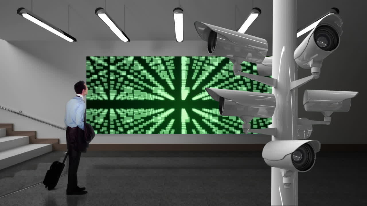 cámaras de vigilancia en un pasillo