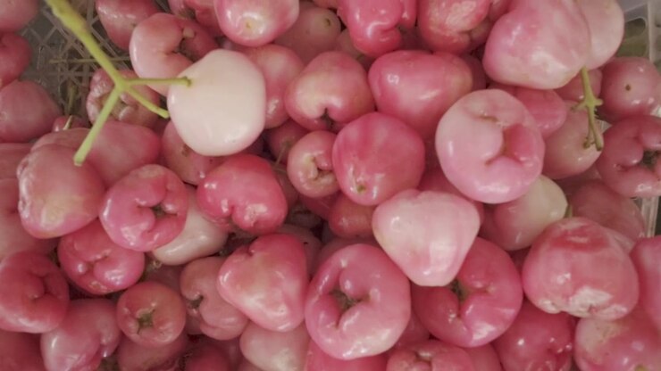 Mele rosa fresche in una cassetta di plastica