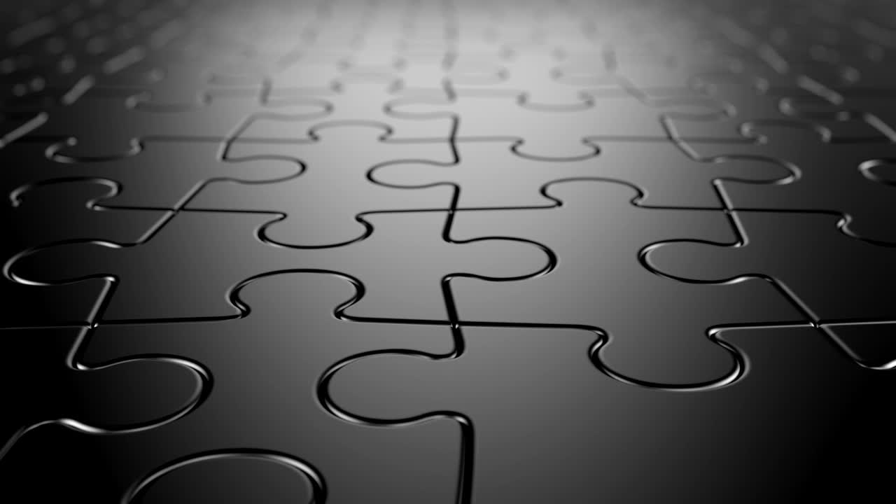 fondo de rompecabezas, bucle sin costuras animación 3d con una profundidad de campo