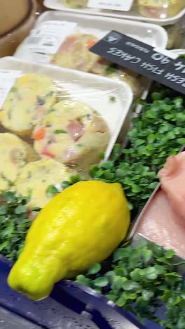 variety of fresh fish fillets on display