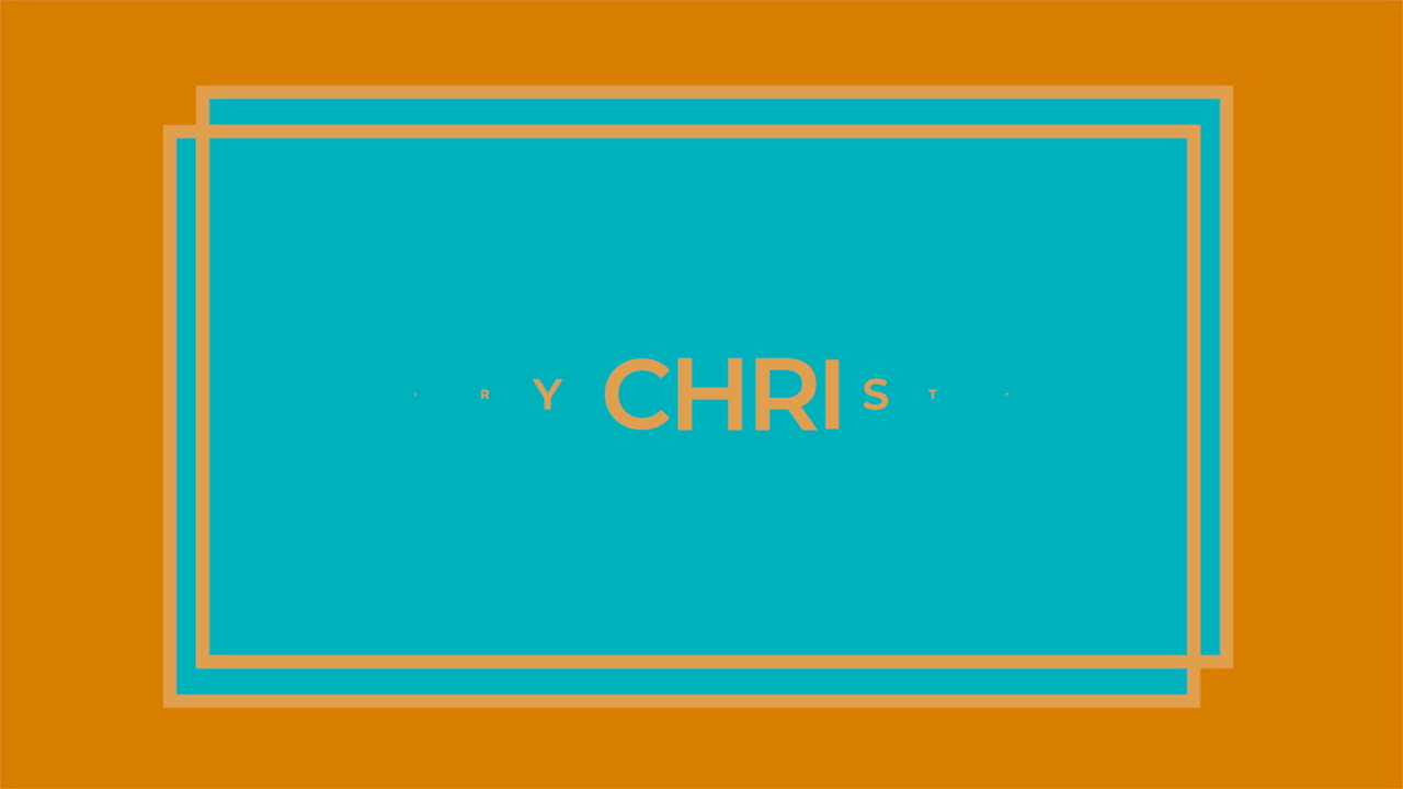 Merry Christmas in blue frame on yellow gradient