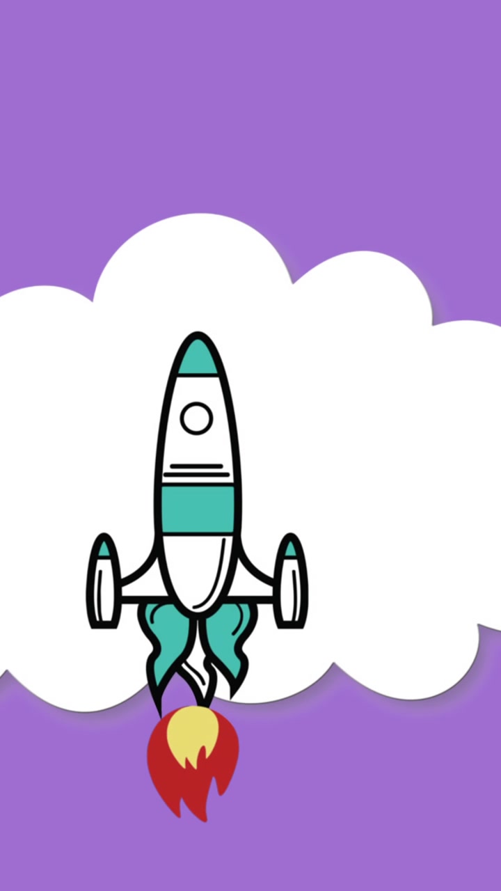 Rocket icon over multiple cloud icons