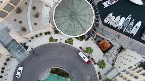 Roundabout-stock-aerial-footage-stock-in-malta-downtown