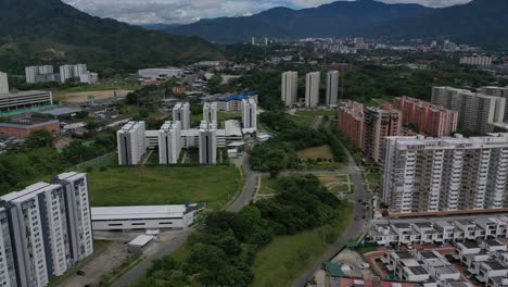 aerial shot of residential buildings in ibague colombia