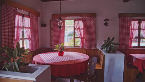 interior shot of traditional swiss chalet