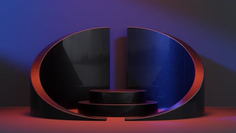 modern black podium display design