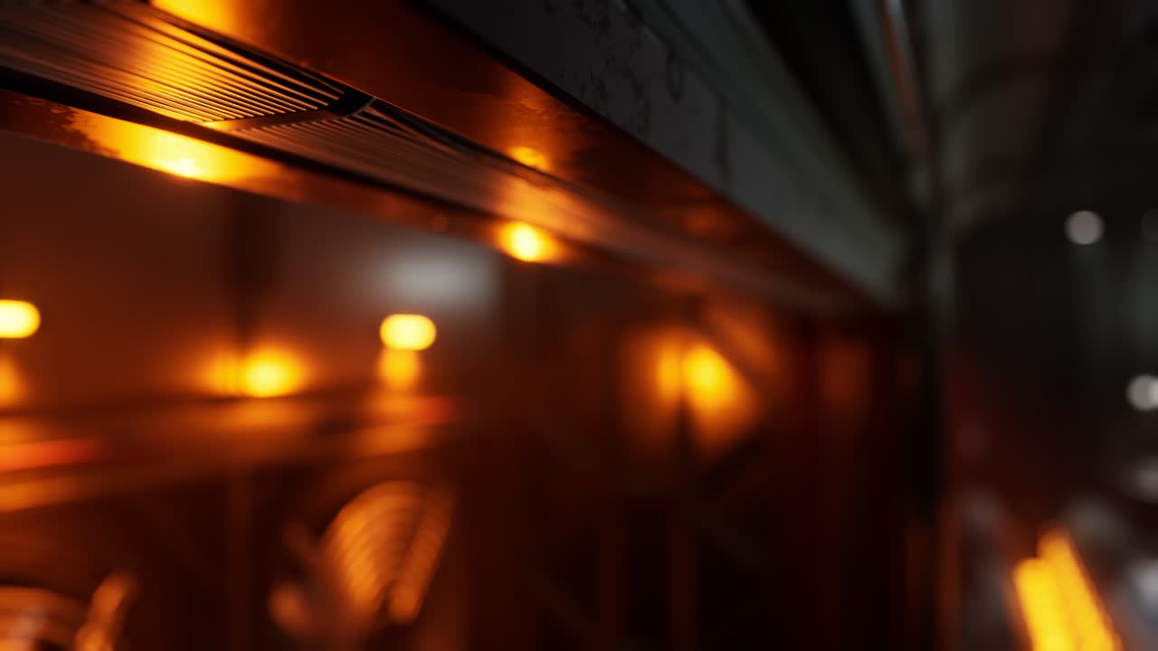 금속과 조명과 함께 미래의 어두운 데이터 센터