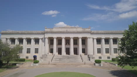 Aerial-shot-of-white-house-with-sunny-weather