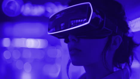 tecnología femenina con auriculares vr en hecho con ai