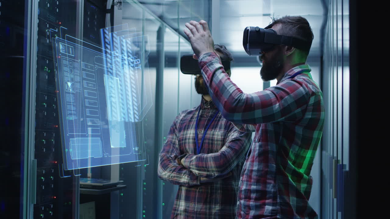 IT Professionals Using VR in a Data Center