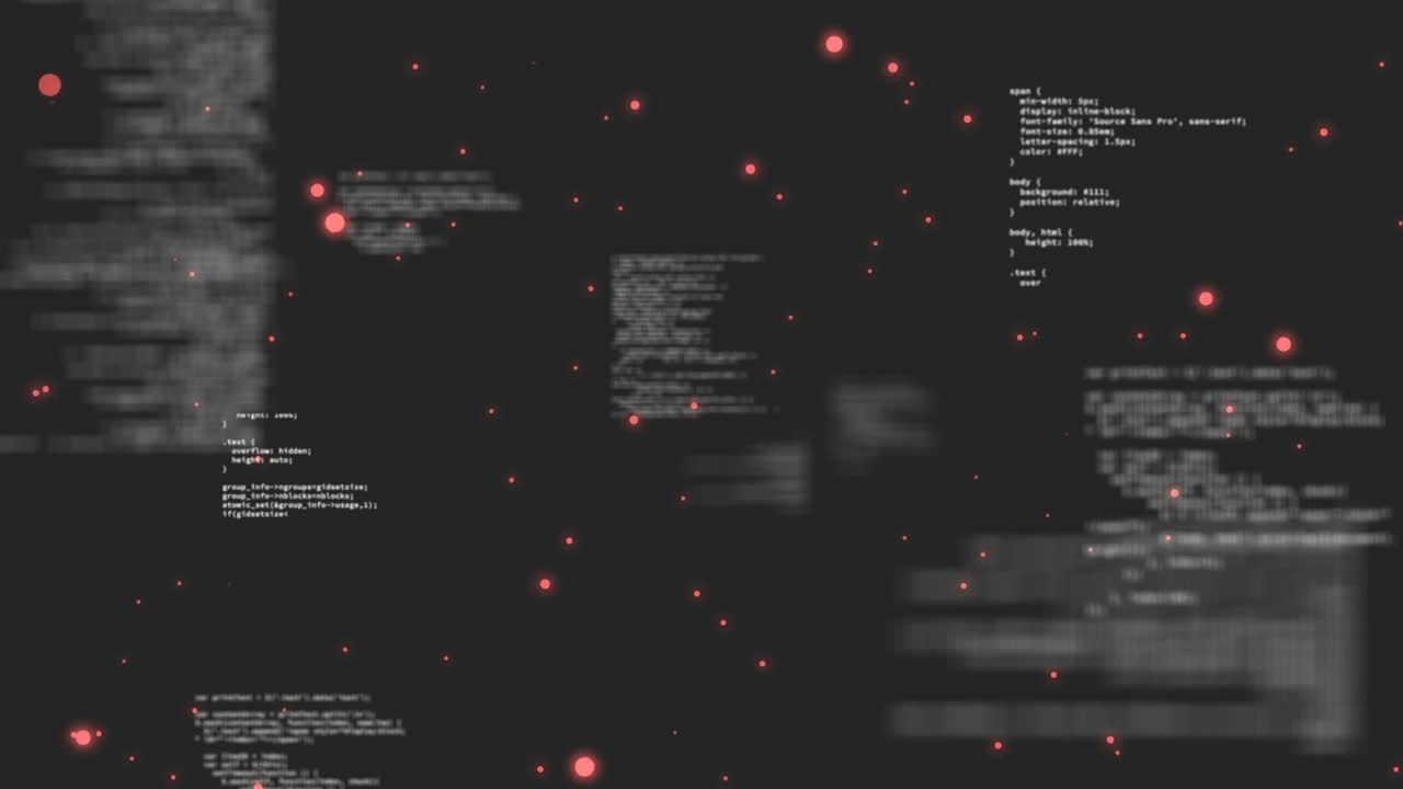 Data codes surrounded by red bubbles