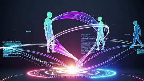 human figures in holographic network