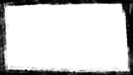 trazos de pintura grungy alrededor del borde de un fondo blanco. efecto de animación de movimiento de parada.