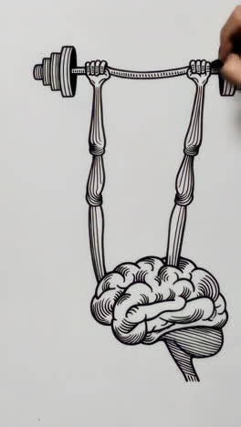 brain lifting barbell: a symbol of mental strength