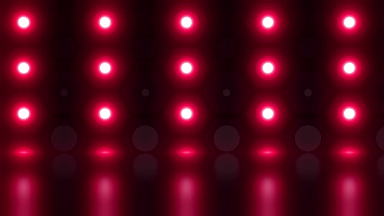 Red Neon Lights on Hexagon Pattern