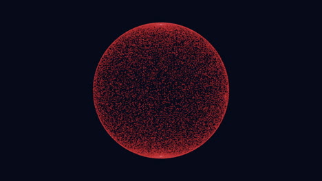 glowing red ball close-up of circular pattern with small red dots on black background