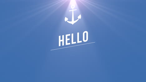 hello summer with sea anchor and sun rays