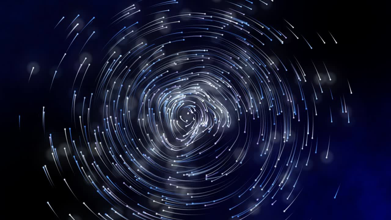galaxia del espacio estrellas giratorias brillantes órbita espiral abstracta luz azul remolino patrón de vórtice ilustración en 3d movimiento gráfico fondo de pantalla, innovación digital futura conexión a internet 5g
