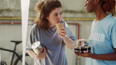 black woman assists poor caucasian lady