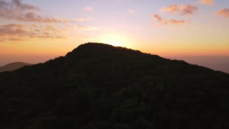 Aerial-Over-The-Blue-Ridge-Mountains-At-Sunset-Near-Asheville-North-Carolina-1