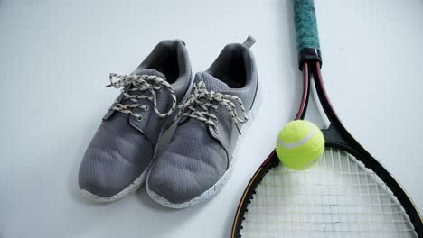 sports equipment on white background 4k