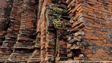 detailed view of ancient brick temple structure